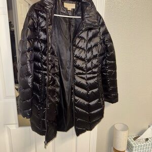 Michael Kors Glossy Black Puffer Coat